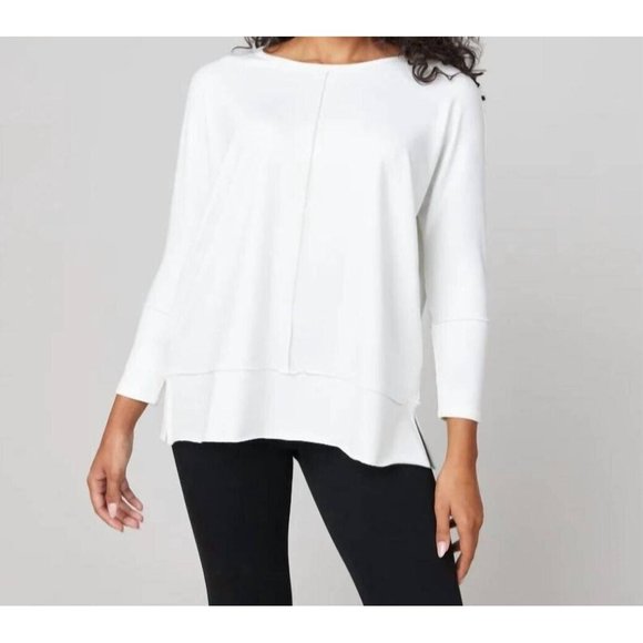 Spanx Dolman 3/4 Sleeves Perfect Length Crewneck Sweatshirt Size Small - Picture 1 of 8